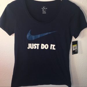 Nike Tee Big Logo Just Do it Blue Women’s New